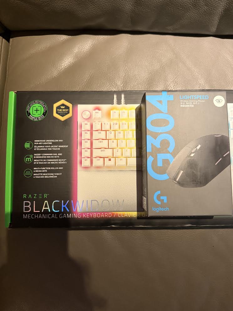 블랙위도우 V4 PRO 화이트 + G304 마우스